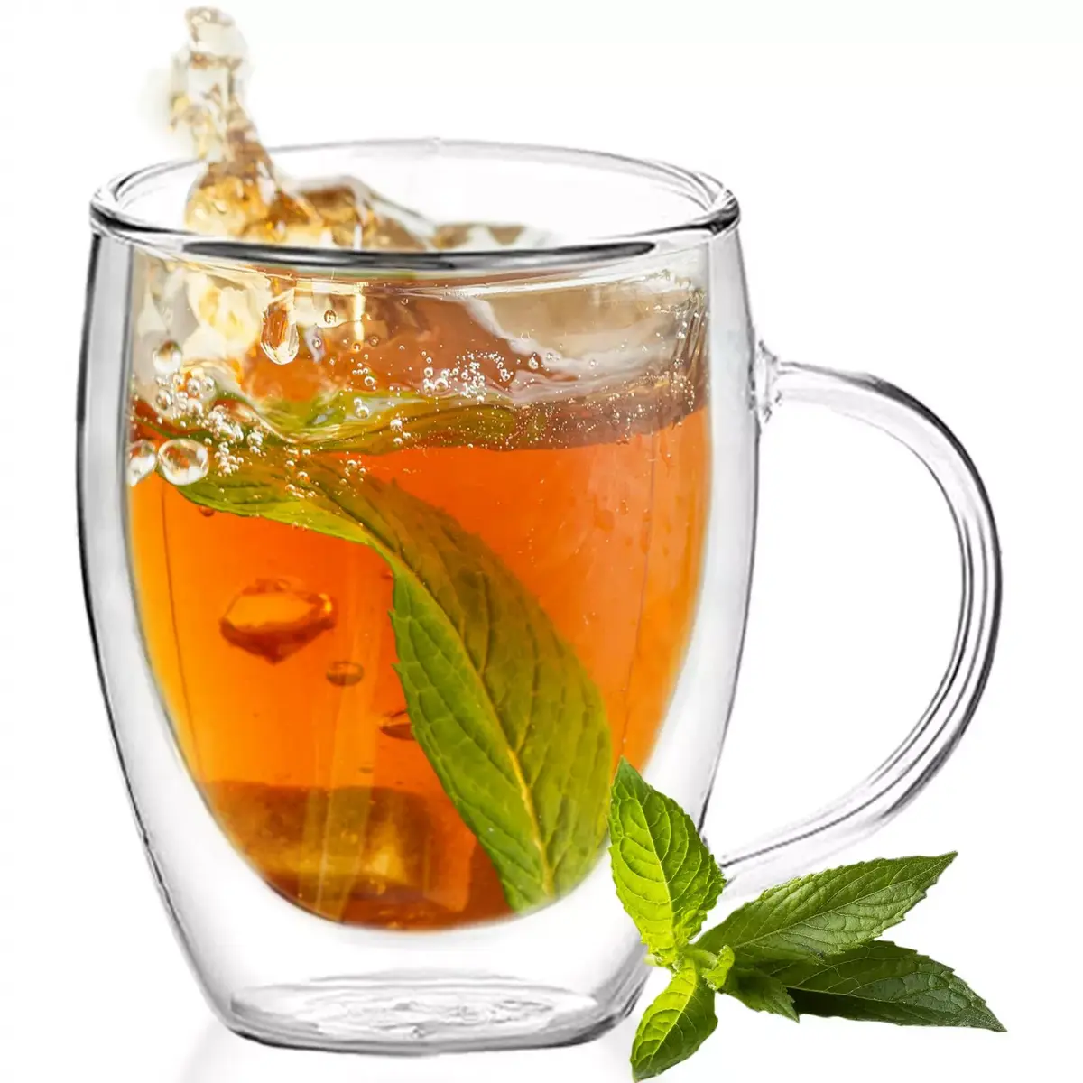 Glass mug JIN-JACK HA7349 300 ml — clear glass beverage cup