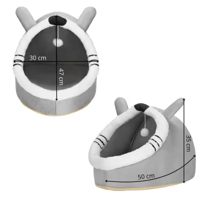Cat House with Toy JIN-JACK PA0241 Grey-White