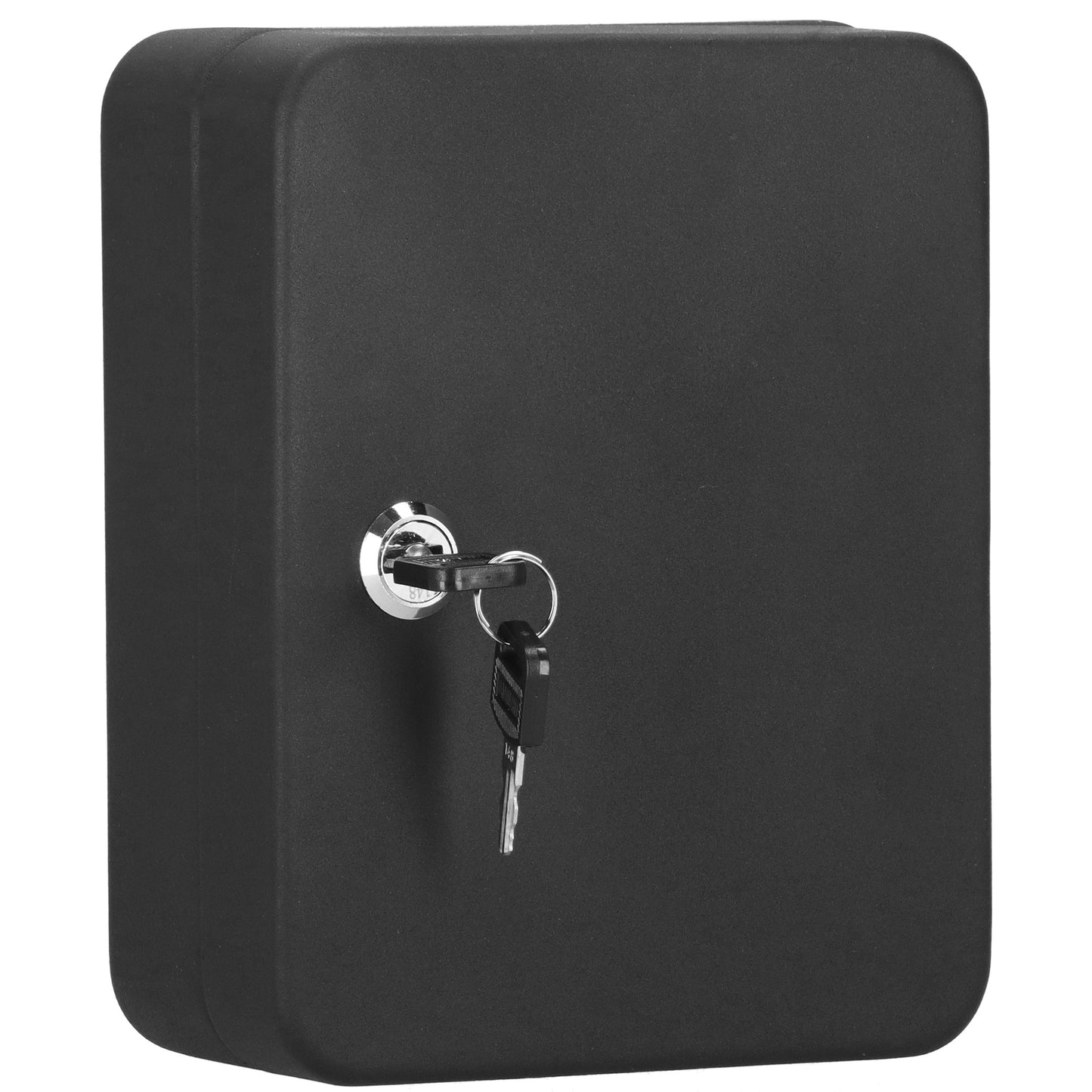 SPRINGOS® Key Box with 20 Keychains – Steel Wall-Mounted Organizer with Lock & Numbered Labels – Black.