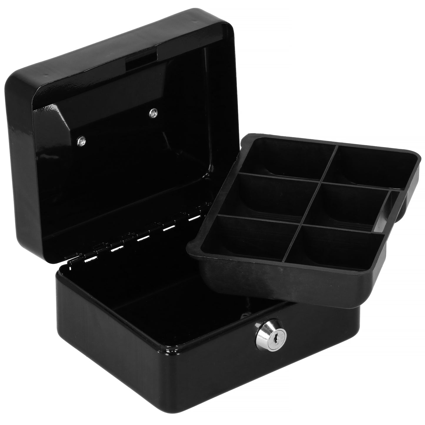 SPRINGOS® Metal Cash Box with Key Lock – 15x12x8 cm (5.91"x4.72"x3.15")