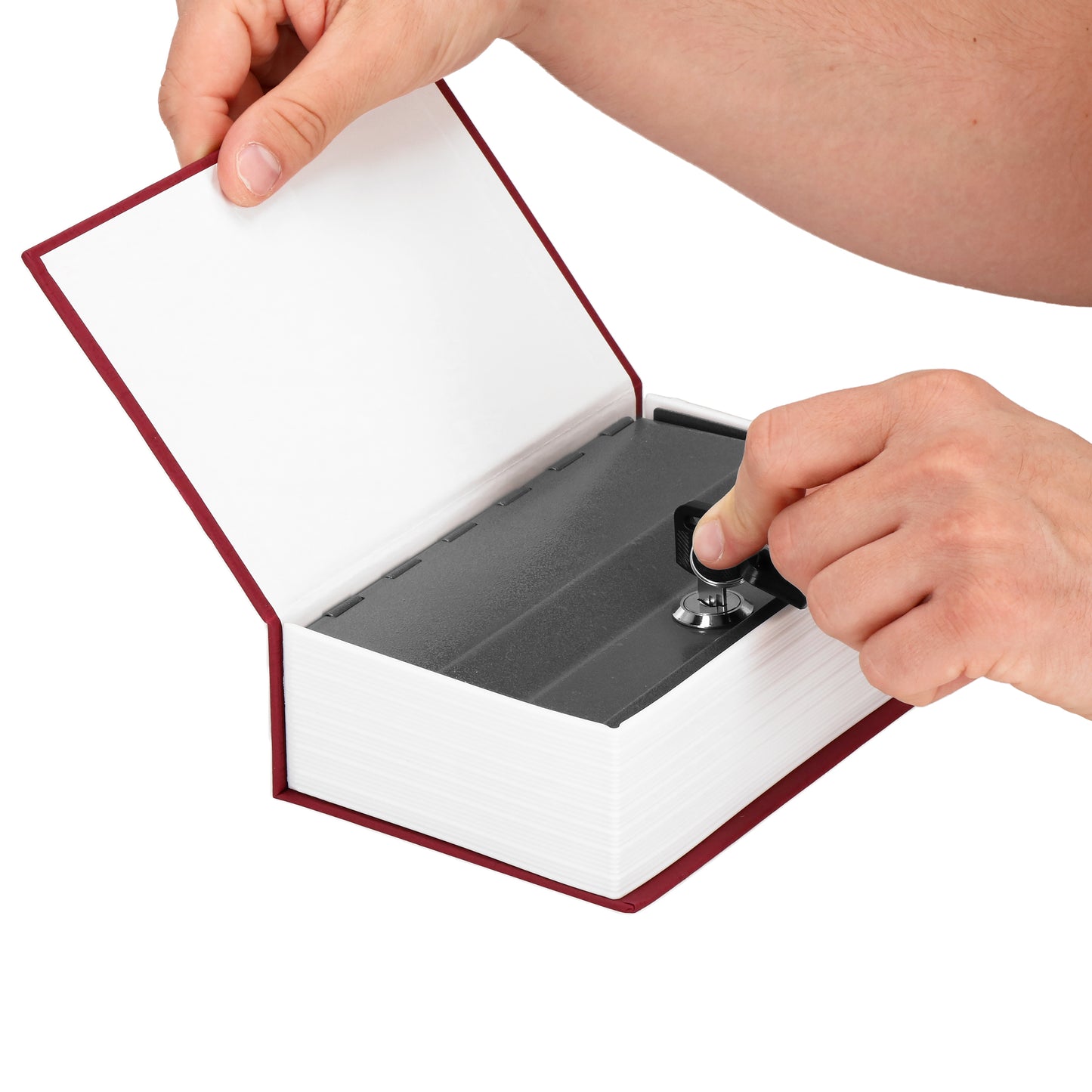 SPRINGOS® Book-Safe Metal Cash Box with Key Lock – Hidden Dictionary Safe