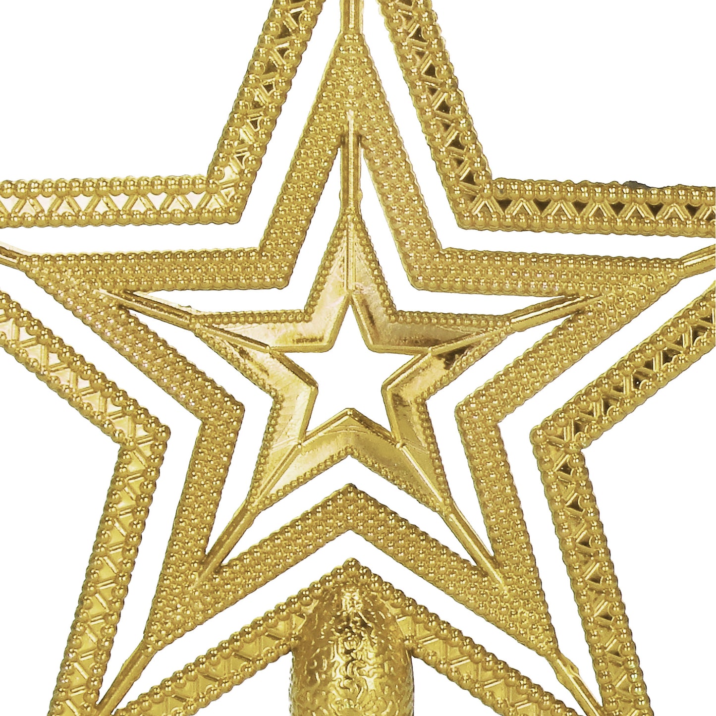 SPRINGOS Christmas Tree Top Star, Golden, Shatter-Proof, 6 Inches (15 cm) by 6 inches (15 cm).