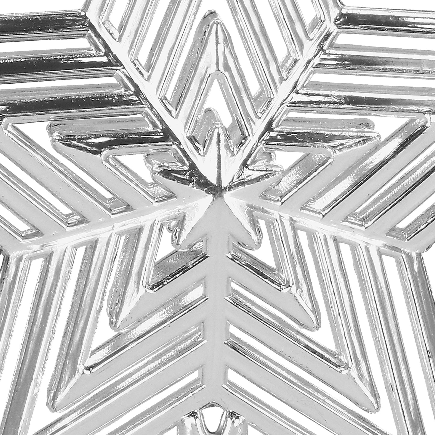 SPRINGOS Christmas Tree Top Star, Silver, Shatter-Proof, 7 Inches (18 cm) by 6 inches (15 cm).