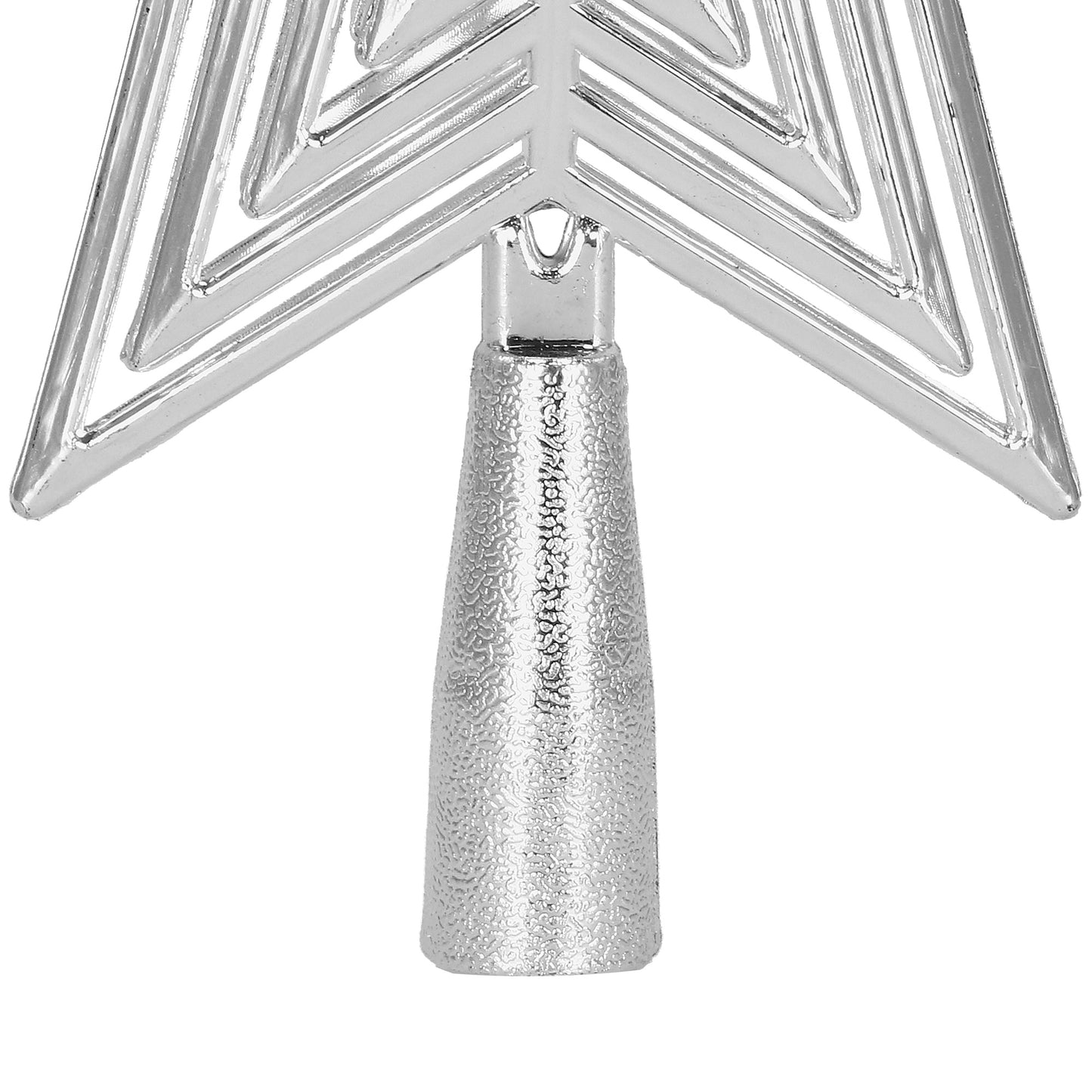 SPRINGOS Christmas Tree Top Star, Silver, Shatter-Proof, 7 Inches (18 cm) by 6 inches (15 cm).