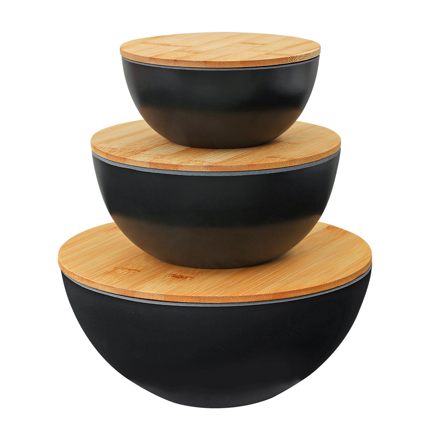 Jin-Jack sustainable salad bowl set with lids (3 bowls + 3 lids)