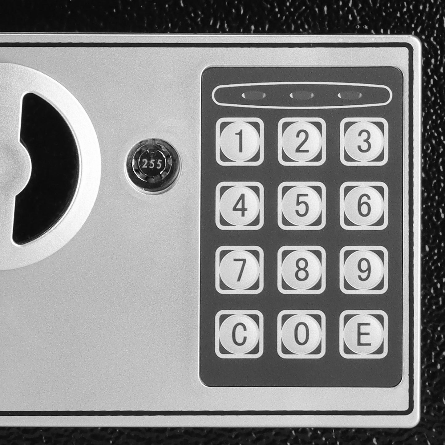 SPRINGOS Safe with Key and Numeric Code, 9 inches (width) x 6.7 inches (depth) x 6.7 inches (height), 23cm x 17cm x 17cm.