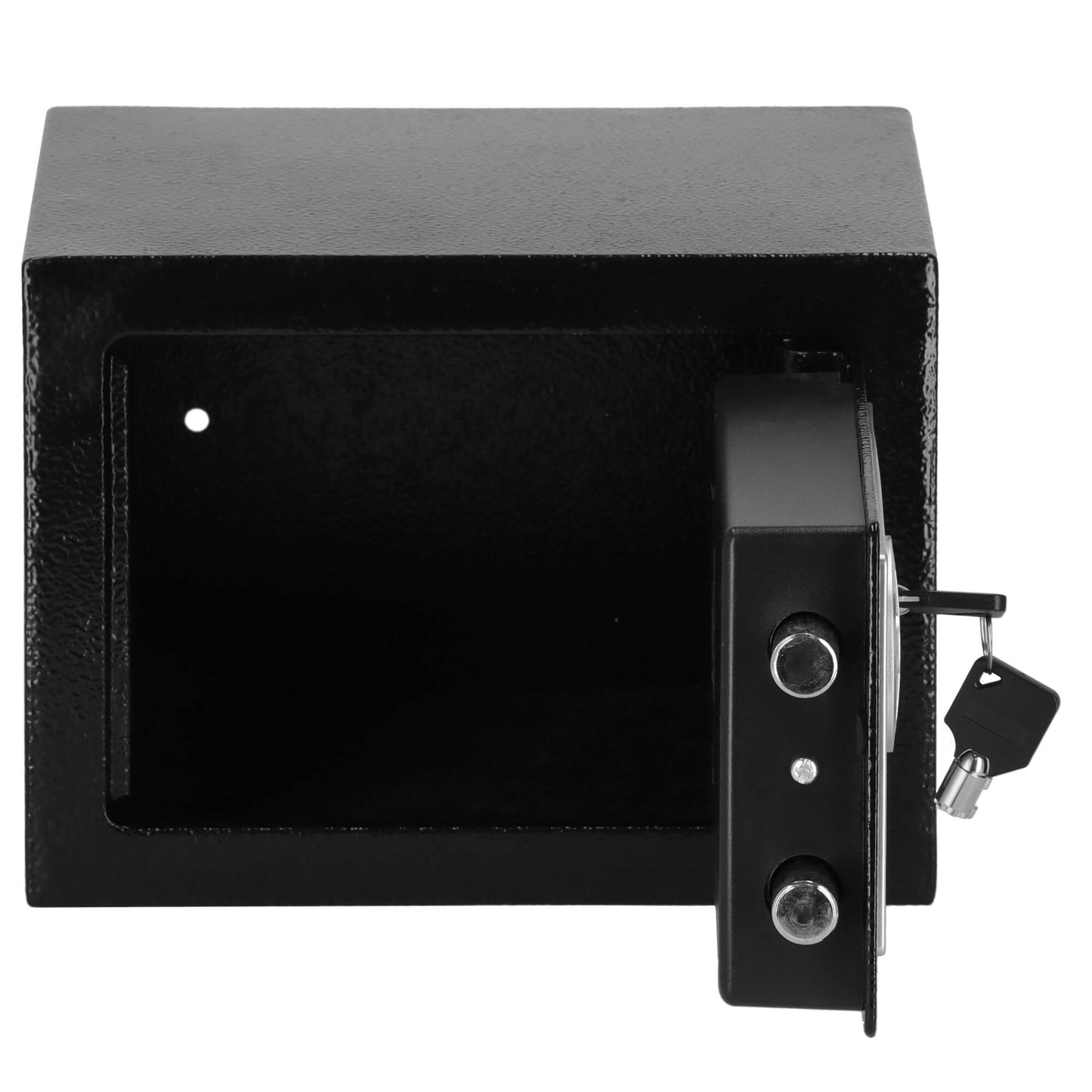 SPRINGOS Safe with Key and Numeric Code, 9 inches (width) x 6.7 inches (depth) x 6.7 inches (height), 23cm x 17cm x 17cm.