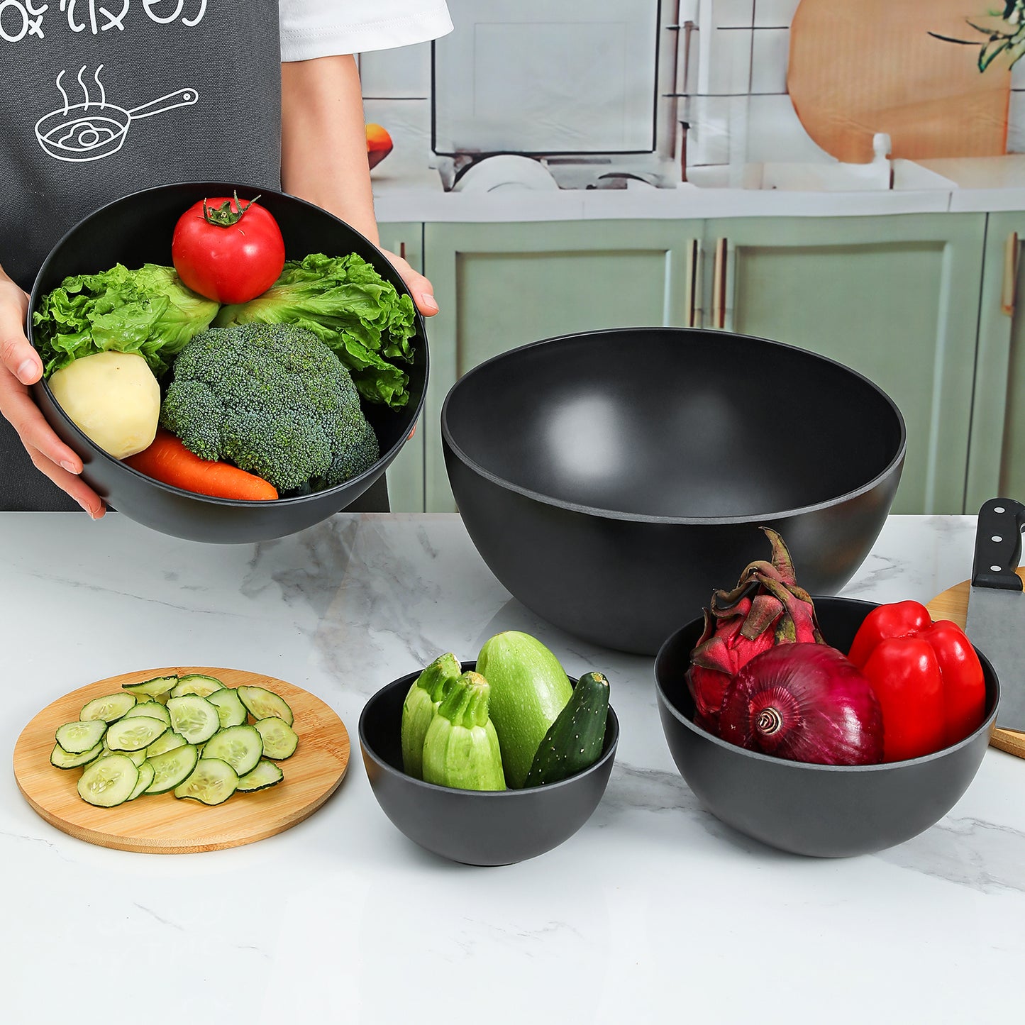 sustainable salad bowl set of 4 making salad multiple uses